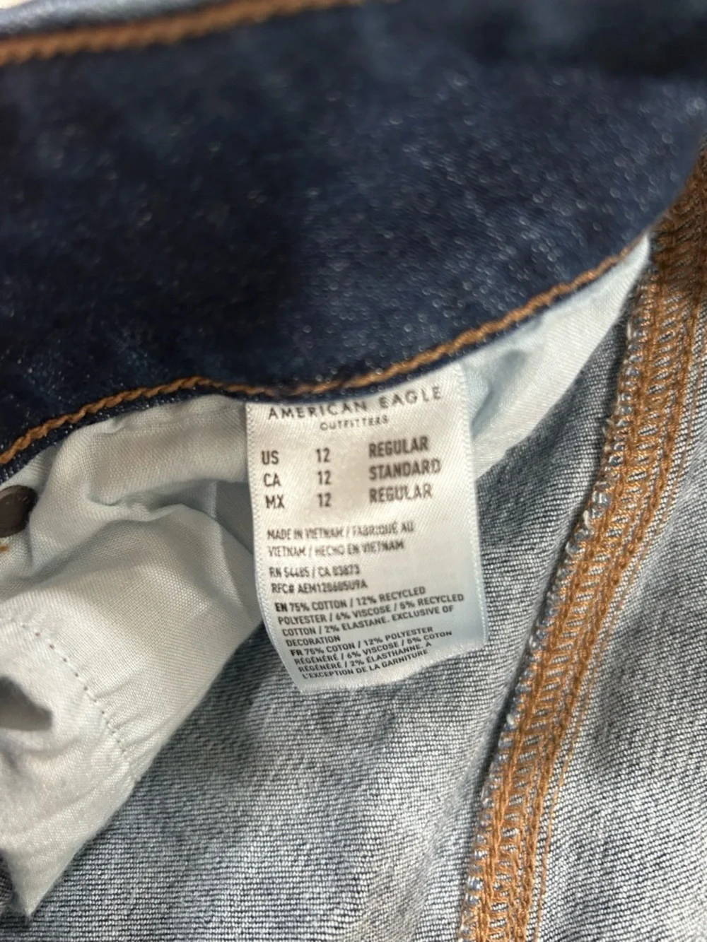 American Eagle Next Level Stretch Jeans Women’s Size 12 Dark Wash Flare Bootcut - Picture 4 of 7